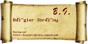 Bügler Ibrány névjegykártya